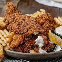 Southern Fried Fish · Fish fillets, covered in a cornmeal breading and served with tartar sauce.