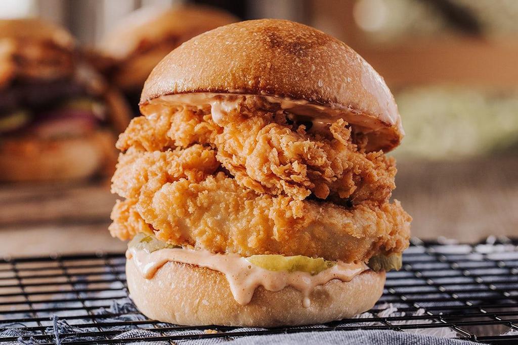 Twisted Tender  Chicken · Crispy, hand-breaded chicken tenders, tangy pickles and bacon ranch dressing.