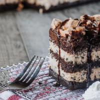 Cookie Dough Chocolate Cake · Rich chocolate cake made with layer of chocolate chip cookie dough whipped cream, topped wit...