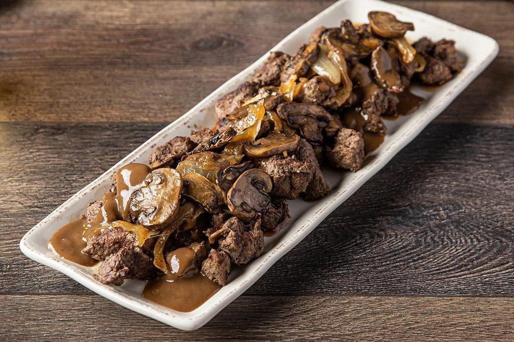 Party Pack Steak Tips · Mesquite wood-grilled and served medium to medium well. Serves 10-12.