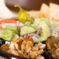 Chicken Plate · Grilled Chicken, Potatoes, Salad and Pita Bread