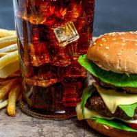 Cheese Burger · With french fries and drink.