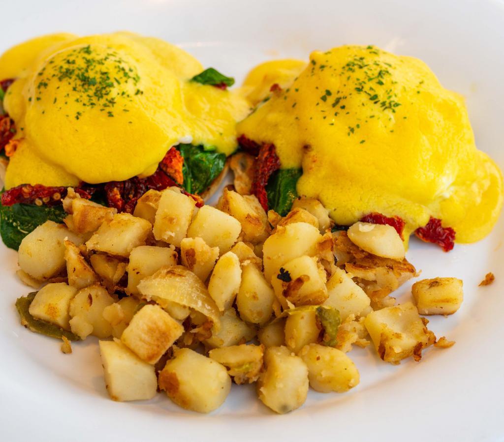 Florentine Benedict · Spinach, sun-dried tomatoes