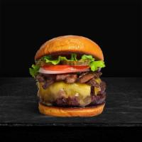 Mushroom & Cheese Burger · American beef patty topped with mushrooms, melted cheese, lettuce, tomato, onion, and pickle...