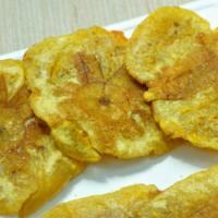 Tostones · Your choice of 3 mini or 2 jumbo size slices of unripe, fried, and crispy green plantains