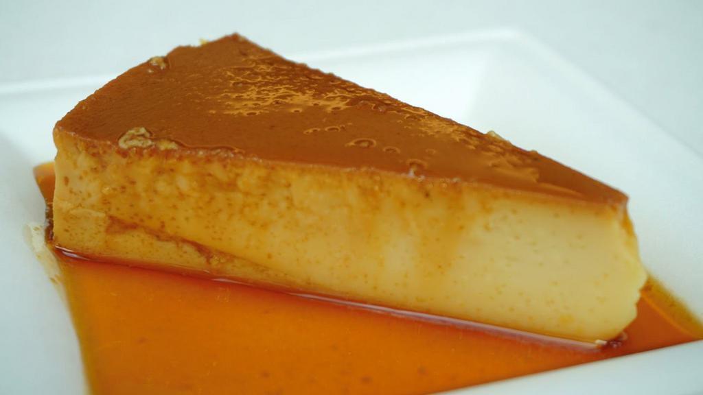 Flan (Quesillo) · A classic custard dessert consisting of a layer of clear caramel sauce, contrasted with crème brûlée and topped by a hard caramel layer