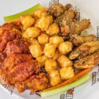 Mvp 60 Pc Wing + Box Of Fries Or Tots. (3 Flavors). 10% Off! · 10% off! Price refects discount. 60pcs choose from 24 Awesome flavors (choose 3)    Includes...