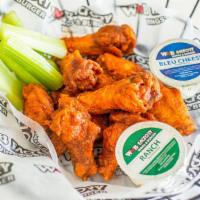 6 Pc Wings (1 Flavor) · All-natural, non GMO chicken.  Tossed in any of our signature 24 flavors.  (try the new Srir...