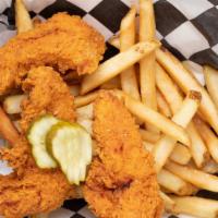 3Pcs Chicken Tenders Combo · Hand-breaded tenders with our signature fries, or tots & a drink.