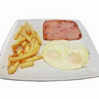 The Classic · Two fried or scramble eggs, with bacon, sausage or ham,  french fries or hash brown ,  toast...