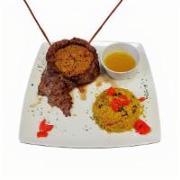 Churrasco Stuffed With Mofongo And Pork Rinds · Churrasco relleno de mofongo con  chicharrones