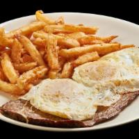 Bistec A Caballo · Chicken or steak+two eggs +french fries+cuban toast+coffee