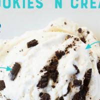 Cookies N Cream · Sweet Cream Ice Cream, Oreo® Cookie Pieces & Mallo Creme.
