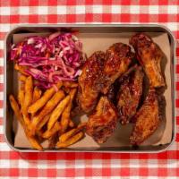 Bbq Wings · 6 house smoked wings served with your choice of 2 signature sides