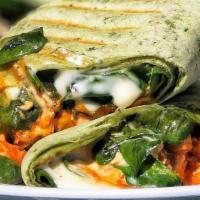 Buffalo My Mind · Buffalo chicken tenders, Bleu cheese, Mozzarella cheese and spinach. Suggested with Wrap.