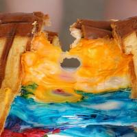 Unicorn Grill Cheese · A rainbow of mozzarella, and Swiss cheeses to create your very own rainbow. Suggested with C...