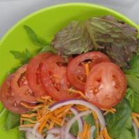 Mix Salad · Mesclun Salad,Tomatoes,Red Onions,Black Olives