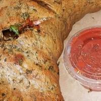 Meat Lovers Calzone · (CALZONES DO NOT COME ON GLUTEN FREE) Roasted Basil Pizza Sauce, Vegan Mozzarella Cheese, Gr...