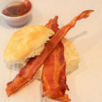 Bacon Biscuit · Biscuit sandwich with turkey bacon or all-natural nitrate free applewood smoked pork bacon.