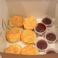 1/2 Dozen Biscuits · 6 biscuits served with cranberry apple butter on the side.