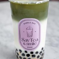 Matcha Latte · Organic matcha green tea & regular milk