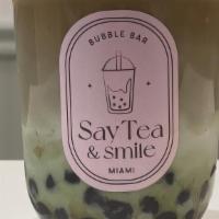 Matcha Shot Latte · Organic matcha green tea with milk not topping included