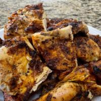 Personas (Feeds 5-6) · 2 pollos asados (2 grilled chicken) 16 pieces (piernas y muslos) (dark) 5 ordenes familiares...
