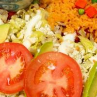 Enchiladas Verdes · Three enchiladas  rice and beans