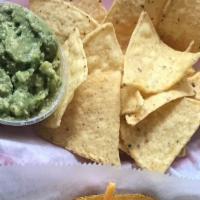 Granny Guac & Chips · Fresh guacamole made with avocado, served with organic corn chips