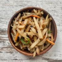 Spicy Potatoes · Vegan, gluten free, contains sesame & soy.