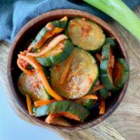 Cucumber Kimchi · Vegan, gluten free, contains sesame & soy. Made fresh in small batches.