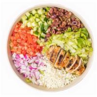 Build Your Own Salad · Fresh veggies, homemade tzatziki and choice of protein