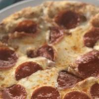 Pepperoni Pizza · Homemade tomato sauce, pepperoni & mozzarella cheese