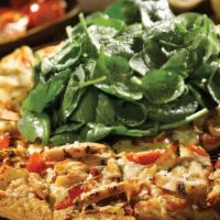 Tuscan Chicken With Spinach  · Lemon garlic sauce, sun-dried tomatoes, applewood-spiced chicken, tomatoes, roasted garlic, ...