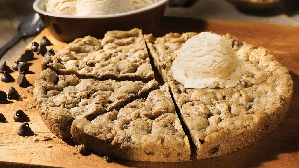 The Big Cookie · All-butter cookie dough with giant morsels of chocolate freshly baked in our deep-dish pizza pan.  Calories are per slice.