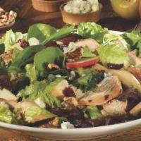 *Gs* Roasted Chicken & Apple Walnut Salad · Fresh greens, bleu cheese crumbles, apple slices,. toasted walnuts, sun-dried cranberries an...