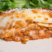 Lasagna (Individual) · We are famous for it, Al dente Lasagna Pasta, with two of our signature sauces: Bolognese & ...