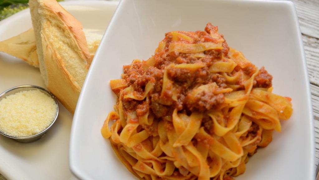 Fettuccine Bolognese · Al dente Pasta of your choice with our signature slow cooked Bolognese Sauce.