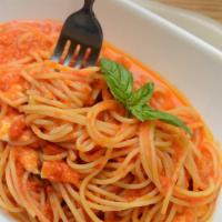 Spaghetti Al Pomodoro · Al dente Pasta of your choice, with our Homemade Hearty Pomodoro Sauce, Olive Oil & Basil.