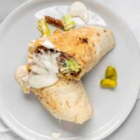Gyro Wrap Special (Instantly Fresh Naan) · Gyro, cheese, lettuce, tomato, onion, banana pepper, cucumber.