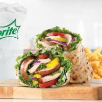 Creamy Mediterranean Wrap Meal · Slow-roasted chicken breast with cool and creamy tzatziki sauce, banana peppers, green leaf ...