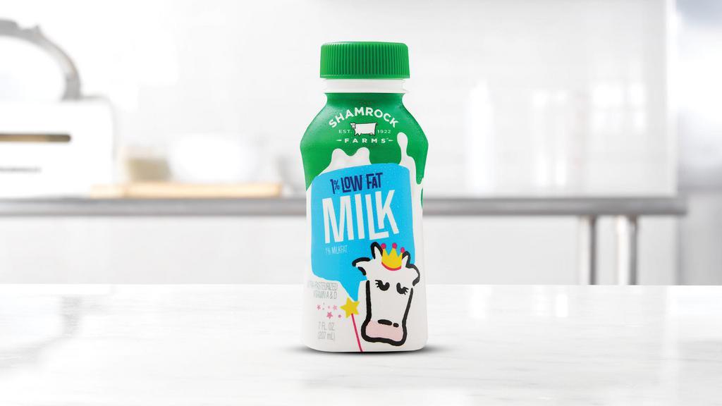 Shamrock Farms® Low-Fat Milk (7 Oz White) · When cows aren't busy giving us beef, they're nice enough to give us delicious milk. This low-fat milk is the perfect complement to any item on our menu. Shamrock Farms is a registered trademark of Shamrock Foods Company.