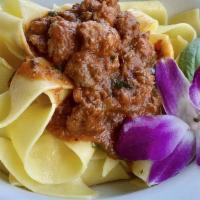 Pappardelle · Braised lamb ragout in Barolo wine sauce