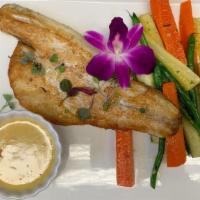 Branzino · Served with mustard sauce and baby veggies

Consuming raw or undercooked meats, poultry, sea...