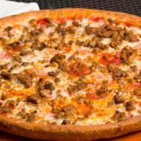 The Meat Pizza · pepperoni, ham, sausage, beef, Italian sausage.