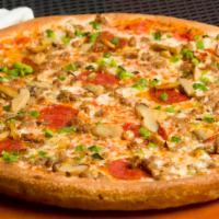Supreme Pizza · pepperoni, sausage, green peppers, onions, mushrooms.