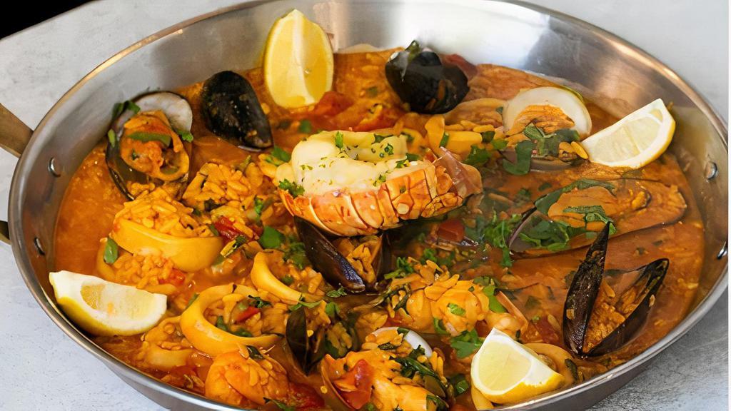 Paelha À Marinheira (1 Person) · Seafood Rice with Shrimp, Clams, Mussels, Squid and Fish. Add Lobster $11