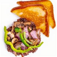 Hamburger Steak Platter · Our hand pattied burger smothered in choice of onions, peppers, mushrooms and brown gravy. A...