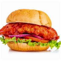 Buffalo Chicken Sandwich · Fresh grilled or fried chicken breast tossed in one of our signature sauces, served with ran...