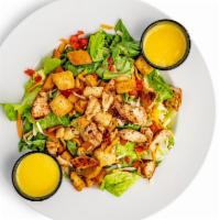 Chicken Salad · Our house salad topped with grilled chicken breast or hand breaded chicken tenders.